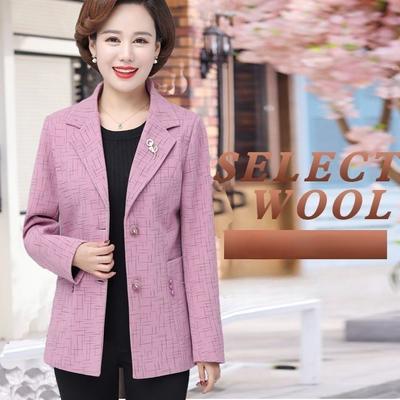 Neue Damen-Bedruckte Anzugjacke Frühling Herbst Büro Oberbekleidung Weiblicher Casual Blazer Professionelle Damenbekleidung Hellviolett 5XL