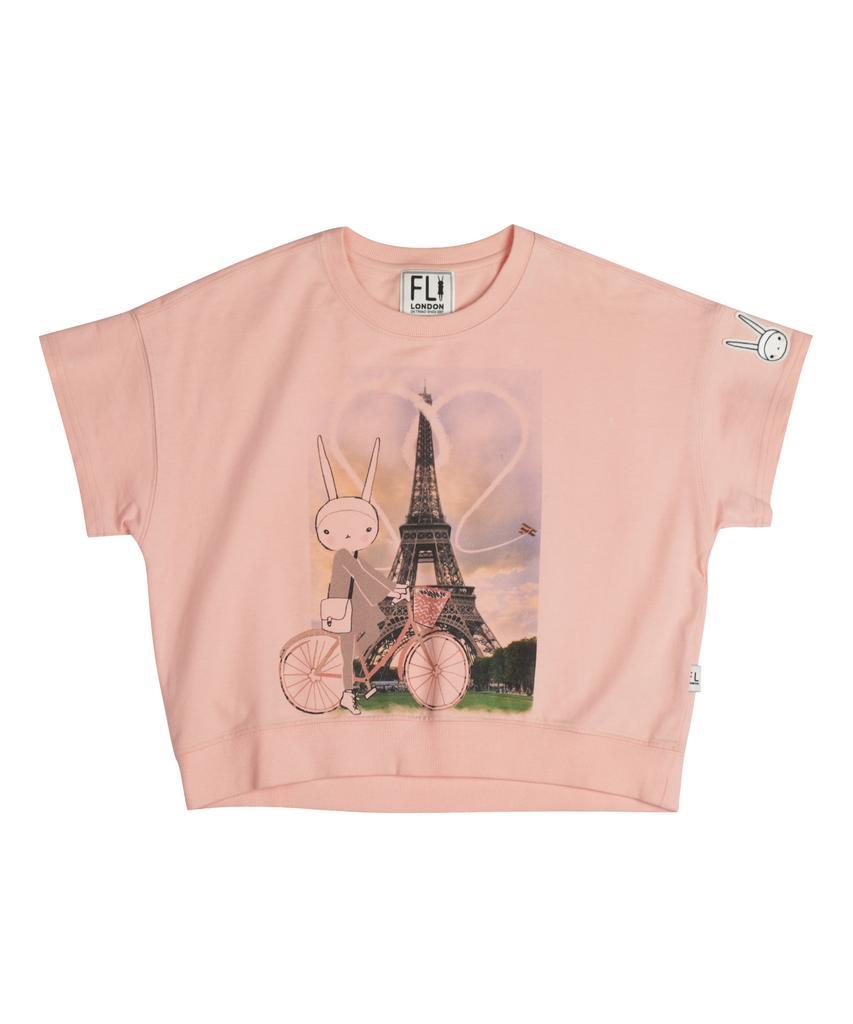 Pipilapin Fifi Eiffel Tower Travel Short Sleeve T-Shirt/Fs7Wm33W Pink