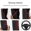 NEW Car Steering Wheel Cover Soft Wear-Resistant Comfortable Wear Resistant Universal Hand Sewing Black Suede Leather Braiding