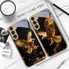 Flying Golden Eagle For Samsung Galaxy S20 FE S21 S22 S23 Plus S24 Ultra 25Ultra S21+ S9+ S22Plus Golden glass phone case