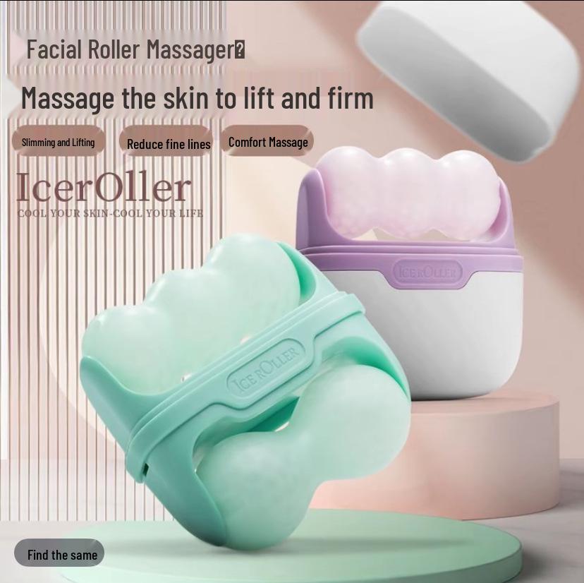 Dual Ice Roller V-Face Beauty Massager & Facial Care Tool