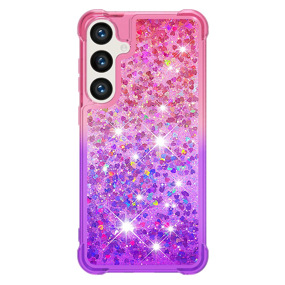 

For Samsung Galaxy S24 FE TPU Case Gradient Quicksand Phone Back Cover Pink+Sky Blue