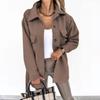 Damen Herbst Langarm Lässiger Mantel Locker Vintage Warm Winddicht