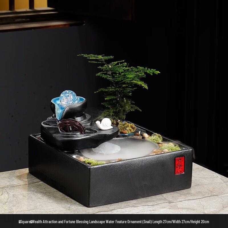 OIMG New Chinese Style Snail Waterfall Ornament