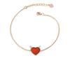 Women's Heart Antler Red Agate Bracelet - 925 Silver, Fresh Christmas Birthday Gift