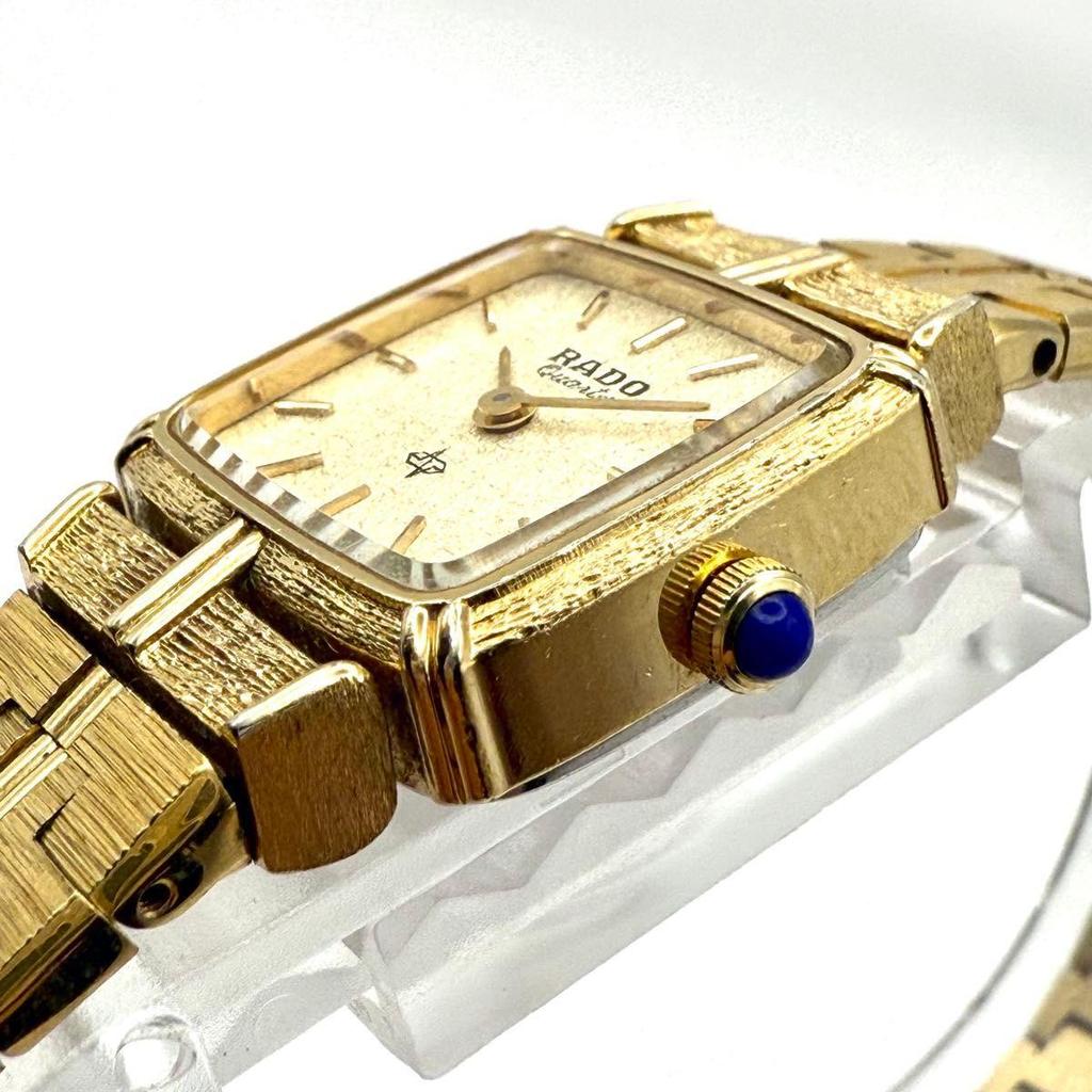 Used A023 RADO Gold Color Square Case Quartz Ladies Watch