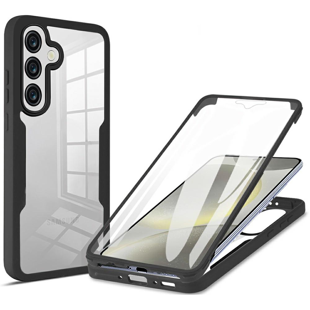 

For Samsung Galaxy M36 5G Case Acrylic+TPU Clear Phone Cover with PET Screen Film Black