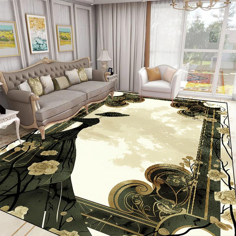 Luxury 3D Plant Carpets for Living Room Europe and America Decoration Large Carpets Non-slip Coffee Table Side Mat Lounge Rug