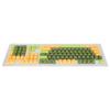 Keyboard Keycaps 107 Key Three Color Translucent Characters Arc Layout Mechanical Keyboard Keycaps Matcha Dark Green