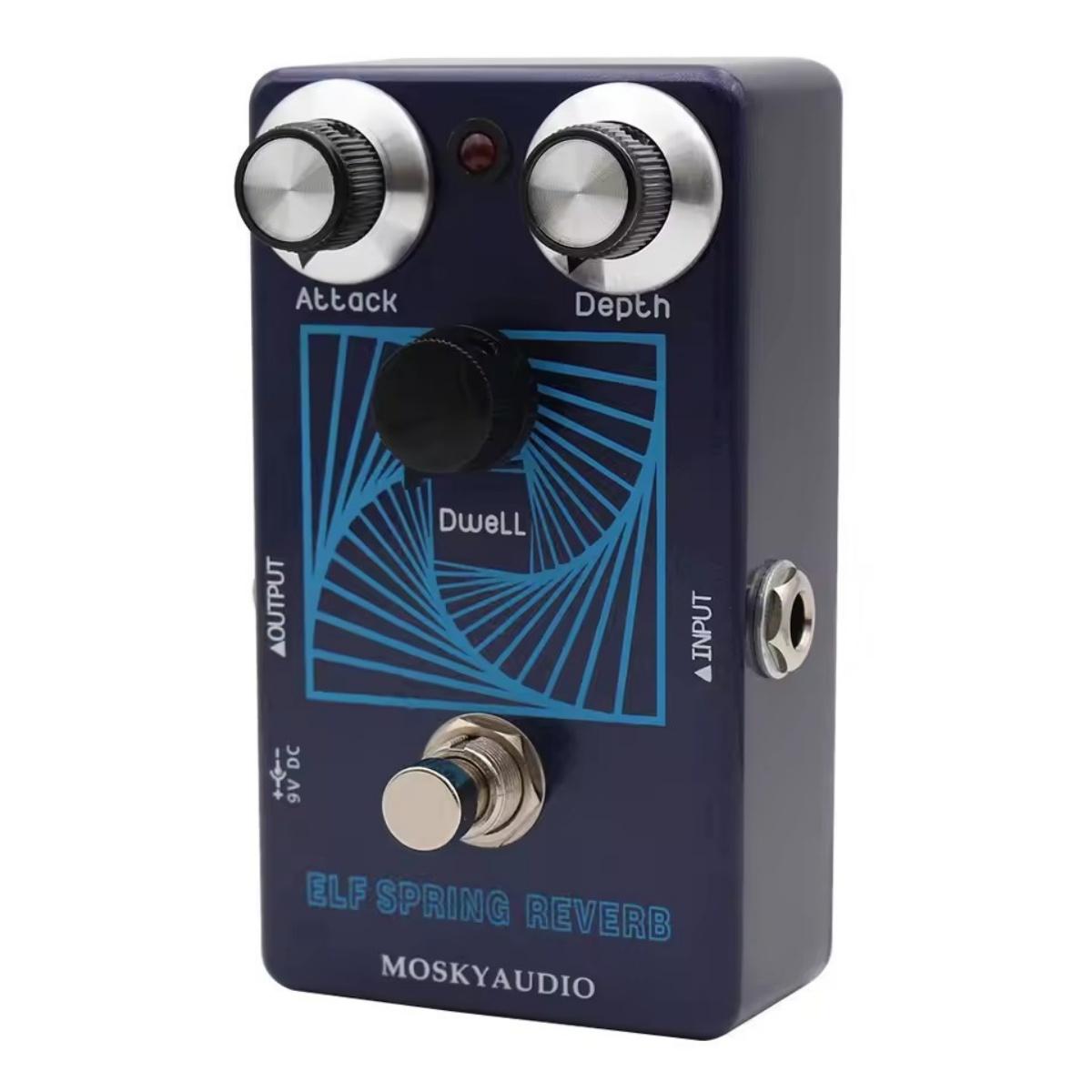 Mosky ELF Педаль эффектов пружинного ревербератора, Гитаная педаль реверберации с винтажным звучанием и управлением Attack/Depth/Dwell / Гитарная педаль эффектов