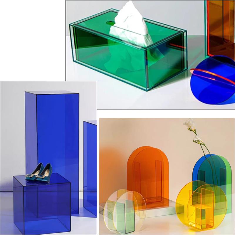 Thick 2/3/4/5mm Colorful Translucent Acrylic Sheet PMMA Plexiglass Plastic Plate For DIY/Display Projects/Wedding&Home Decor