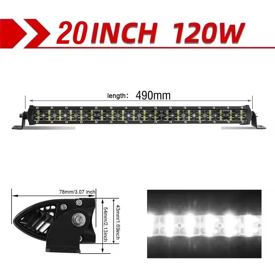 2-Rows 6D led light bar 14inch 20inch Spot Flood Combo Beam led bar For SUV 4X4 OffRoad LED Work Light 12V 24V Auto Driving Lamp