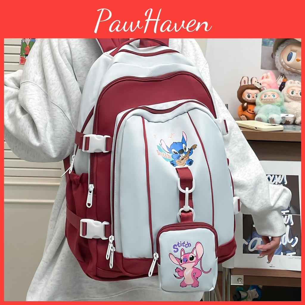 Pattern Angel Stitch School Backpack Anime Design Schoolbag Large Capacity Bag
