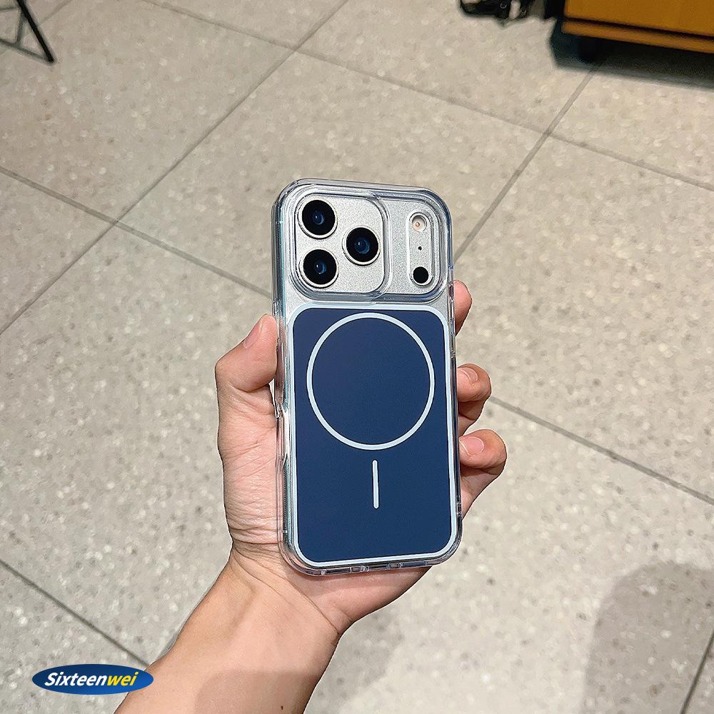 Etui MagSafe Matte Orange Color Block Transparent do Apple iPhone 17 Pro Max