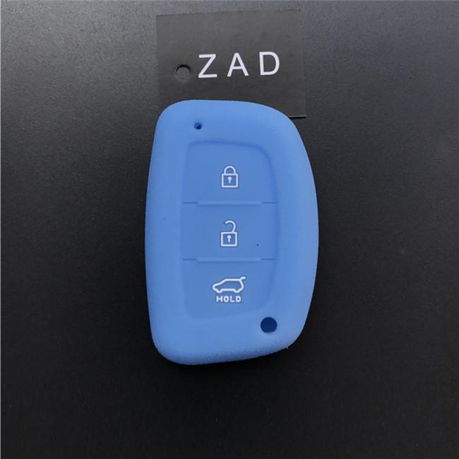 ZAD 3 button silicone rubber car key case cover holder set for hyundai tucson mister ix35 solaris i25 i30 accent smart key case