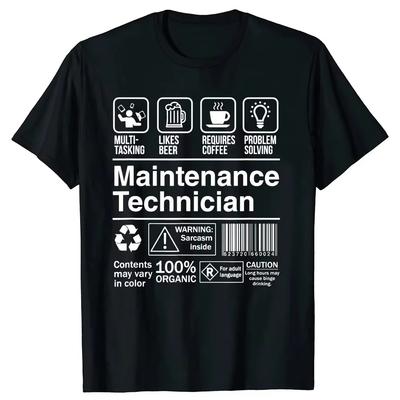 Wartungsarbeiter Geschenke T-Shirts Herren Damen Übergröße O-Ausschnitt Täglich Lässig Übergroß Streetwear Harajuku Unisex T-Shirts Streetwear