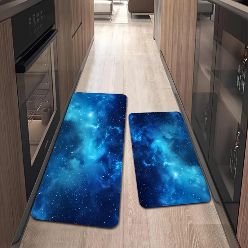 1Pcs Anti Fatigue Kitchen Rugs, Starry Sky  Print Waterproof Non-Slip Thick Cushioned Kitchen Mat Heavy Duty Comfort Standing Mat for Kitchen