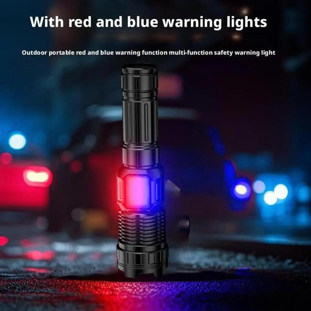 10000Lumens Super Bright Long Range LED Flashlight Outdoor Waterproof Flashlight Camping Lantern Torch Zoom Flashlight High Power Led Flashlight