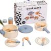 Wooden Mini Kitchen Cookware Pot Pan Cook Pretend Play Educational House Toys for Children Simulation Kitchen Utensils Girls Toy