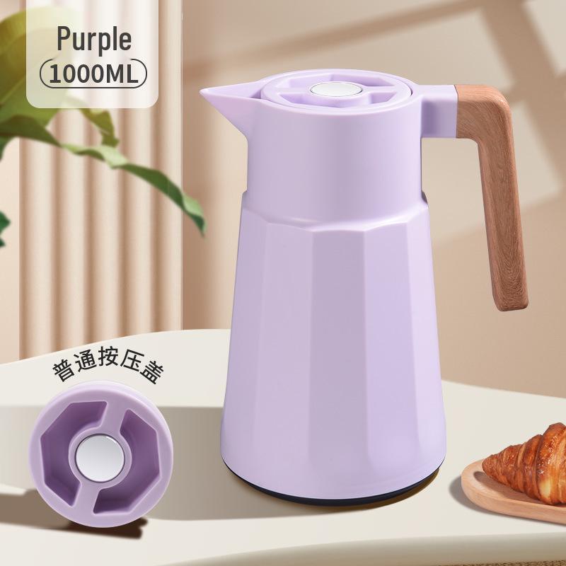 Large-Capacity Insulated Kettle with Wooden Handle and Smart Temperature Control