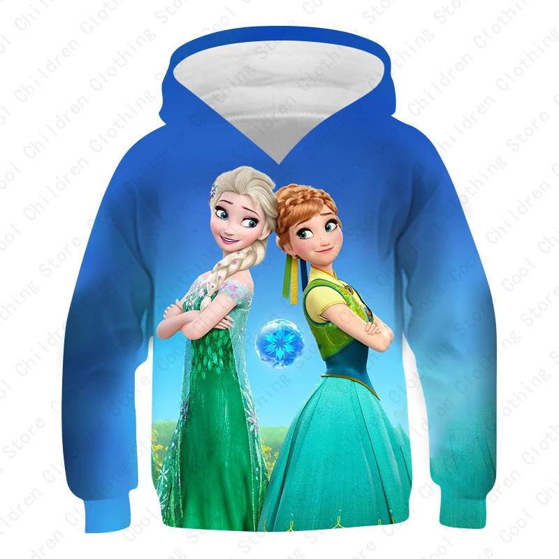 MINISO, Disney, Girl, Frozen, Sweatshirt, Anna, Elsa, Long Sleeve, Pullover, Autumn, Hoodie