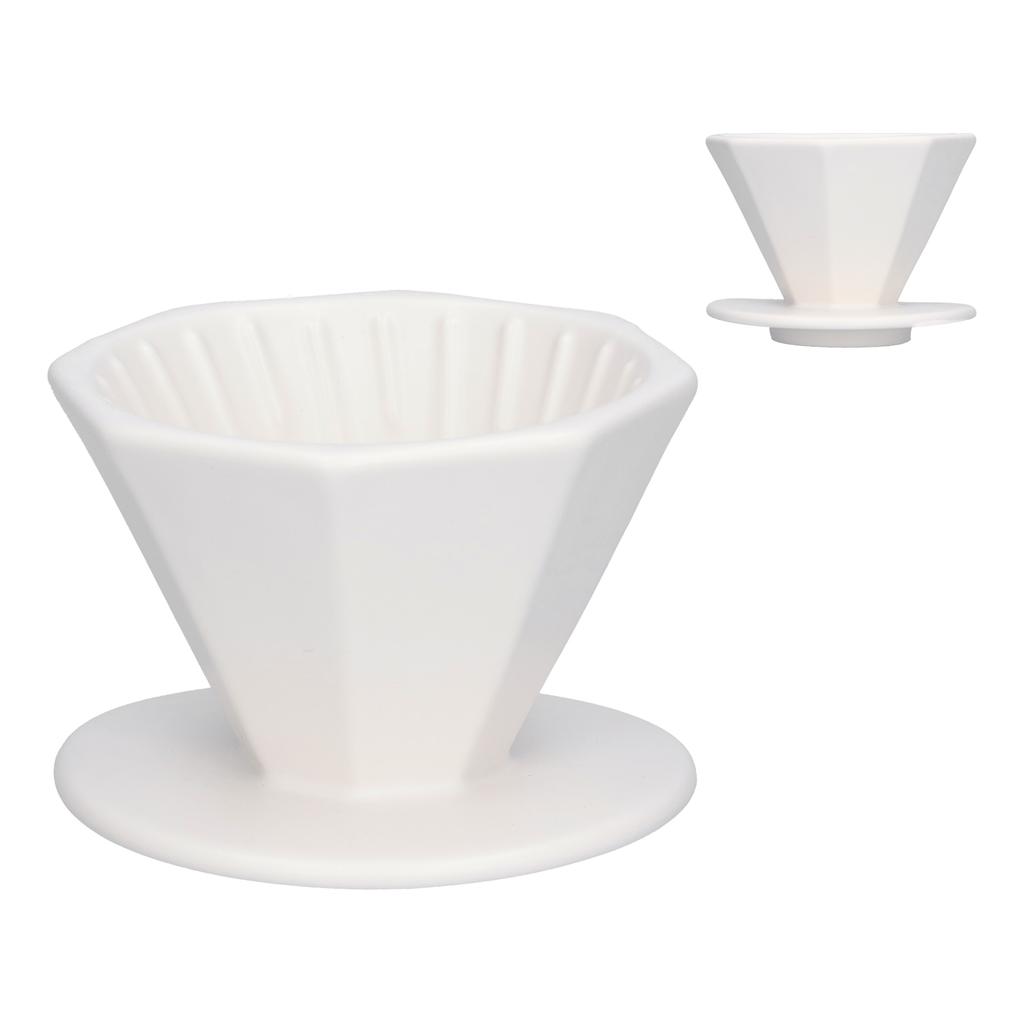 Coffee Dripper Ceramic Convenient Reliable Exquisite Portable Size Simple Design Pour Over Coffee DripperWhite