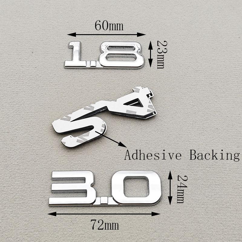 3D Metal Car Sticker Logo 1.5 1.8 2.0 2.2 2.4 2.5 2.8 3.0 T Rear Trunk Badge for Toyota Hyundai Nissan Mazda Honda Accessories DD5