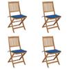 Day and Night - Day and Night Folding Garden Chairs 4 Units and Cushions Solid Acacia Wood