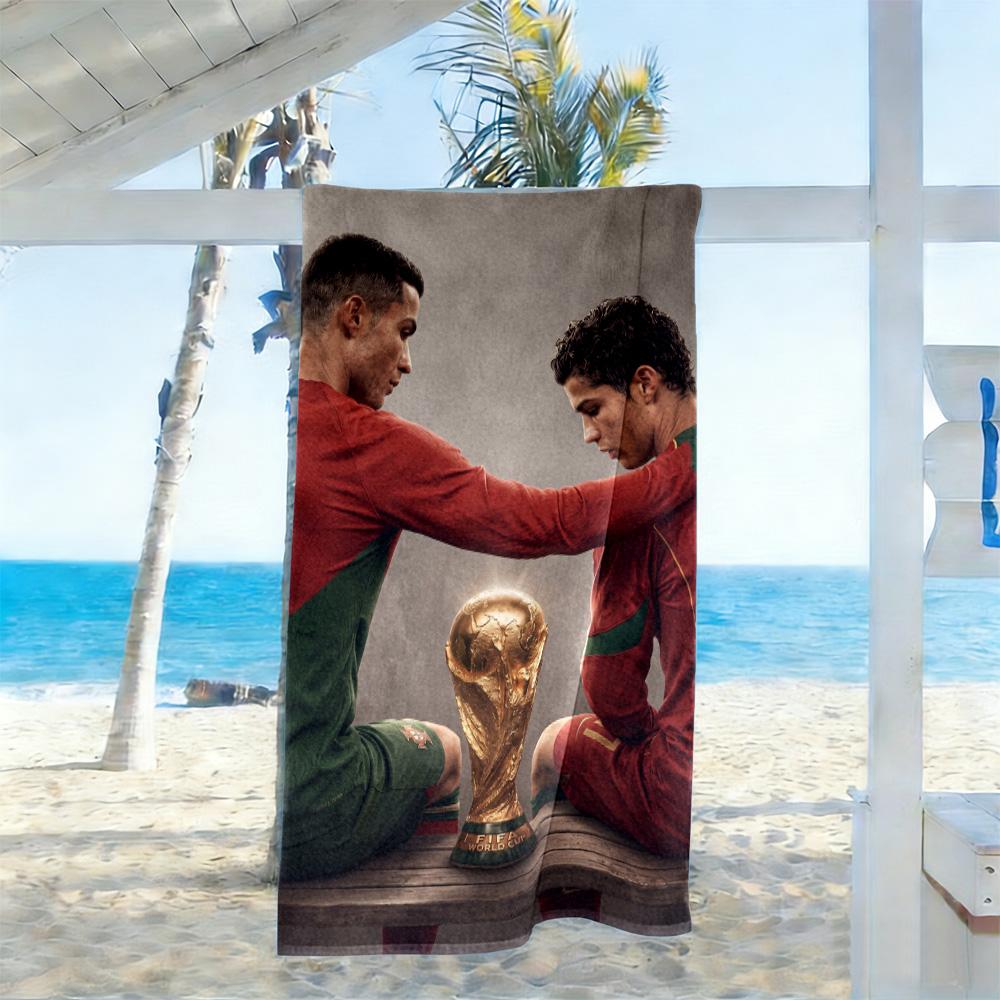 Cristiano Ronaldo Soccer Action Beach Towel High Absorbency & Quick-Dry Comfortable Lightweight