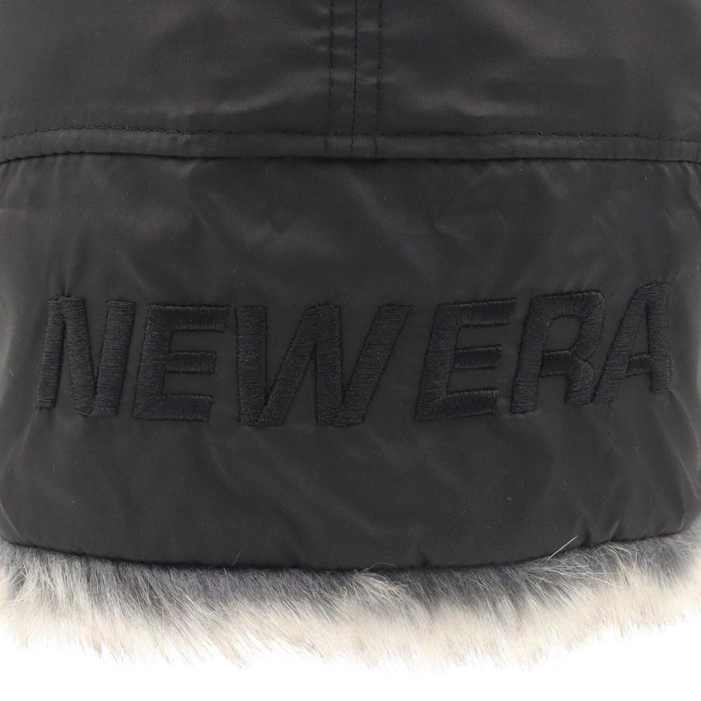 New Era 59FIFTY Flap Down Outdoor Solid Size 7 OD Water Repellent Fur Black Cap, Black, 3/8, 5950FD,