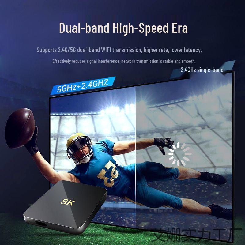 2025 8K Wireless Network Set-Top Box with Screen Mirroring and Clear Play TV Functions