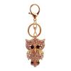 Colorful Rhinestone Owl Keychain Pendant for Women's Bags