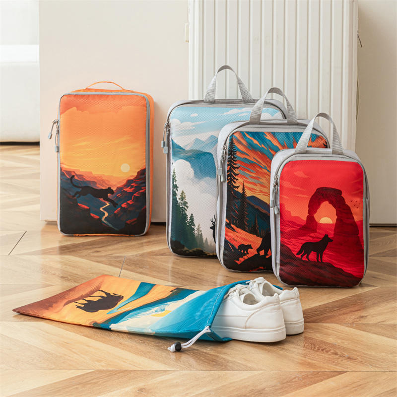 5Pcs/Set Travel Storage Bag Large Capacity Space Saving Suitcase Packing Bag Multifunctional Foldable Dustproof Clothes Underwear Storage Bag