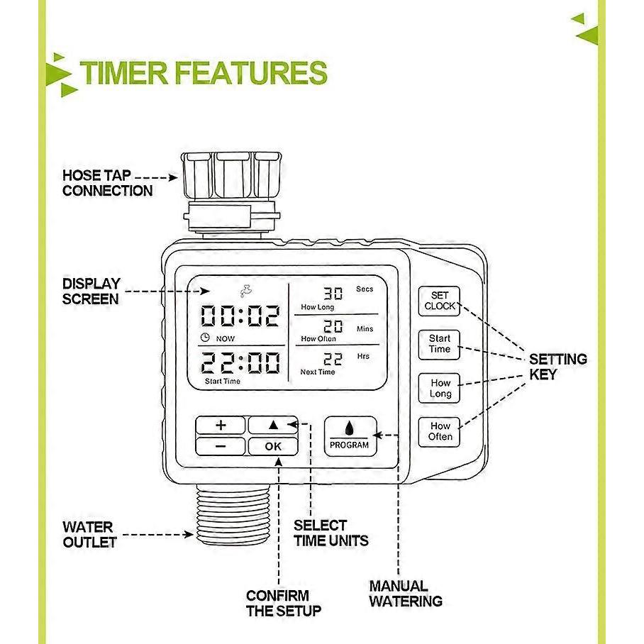 Programmable Garden Watering Timer Automatic Watering Irrigation Programmer For Greenhouse Drip Water System Controller