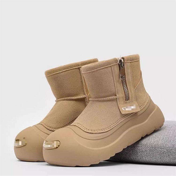 Small thick-soled snow boots, new velvet thickened warm snow cotton shoes, winter big-headed cotton boots