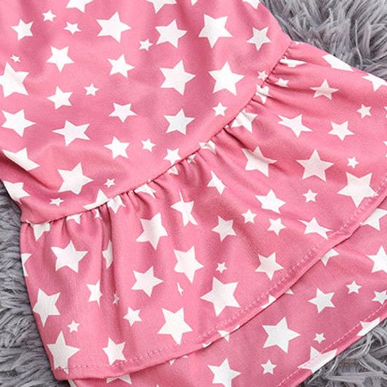 Dog Dress Eye-Catching Cartoon Pattern Vibrant Color Summer Small Dog Princess Cosplay Costume for Home Wear