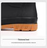 Men's British Style Waterproof Mid-Calf Rubber Rain Boots with Elastic Cuff - Non-Slip Winter Outdoor Fashion