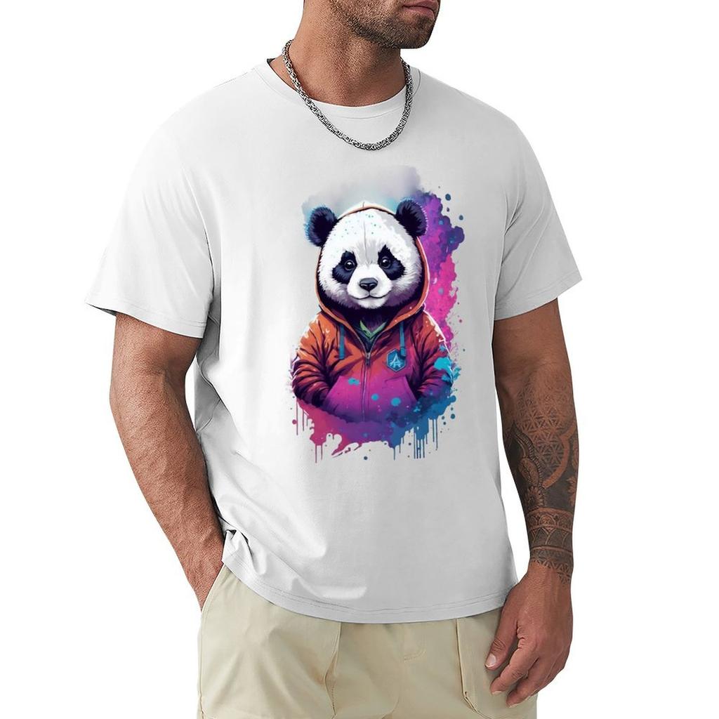 Panda in a Hoodie - Nebula T-Shirt plus sizes plus size tops men graphic t shirts