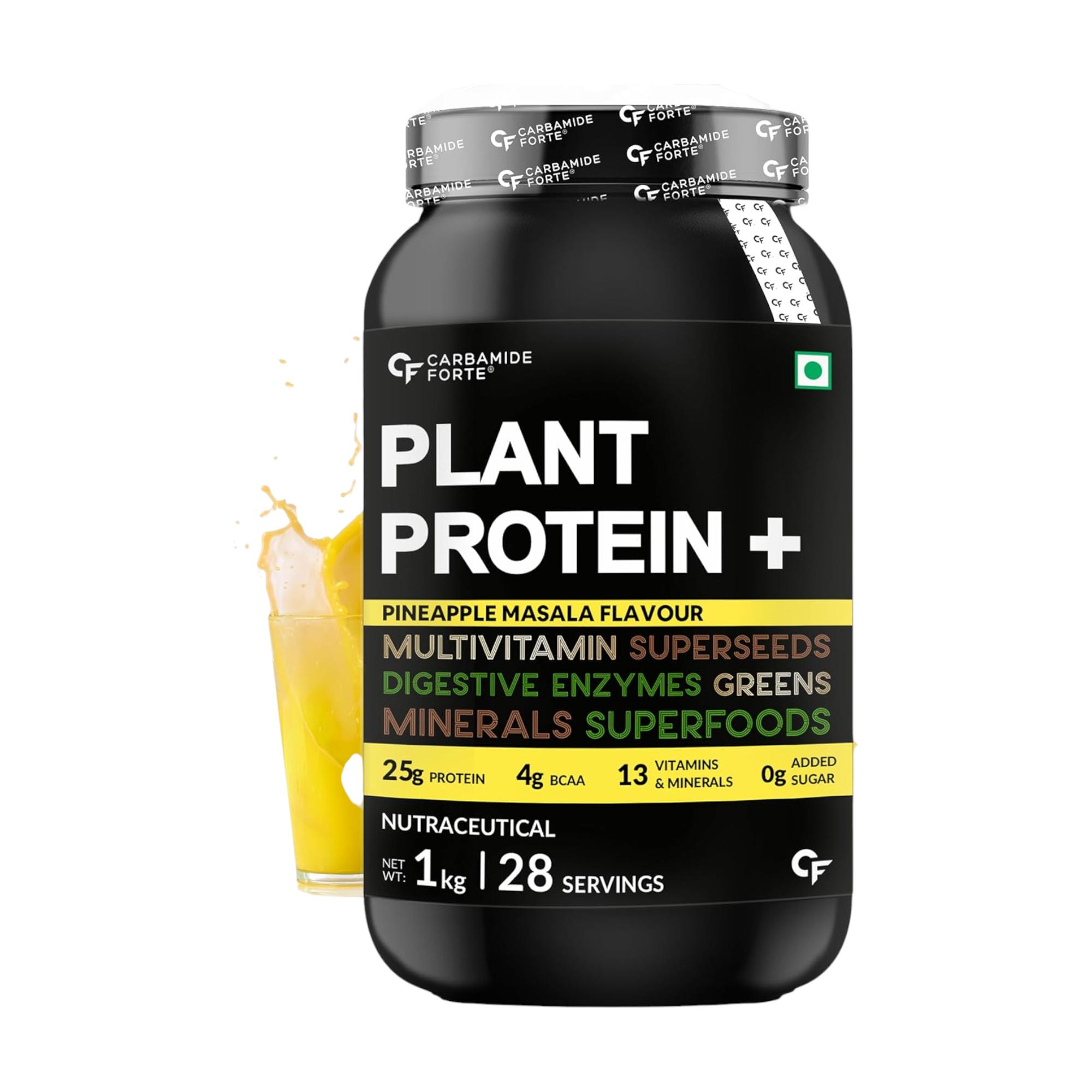 

Carbamide Forte Plant Protein Powder 1kg with Multivitamins Minerals Superfoods Pea Protein