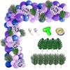 Purple Confetti Balloon Palm Leaf Birthday Graduation Wedding Party Decoration