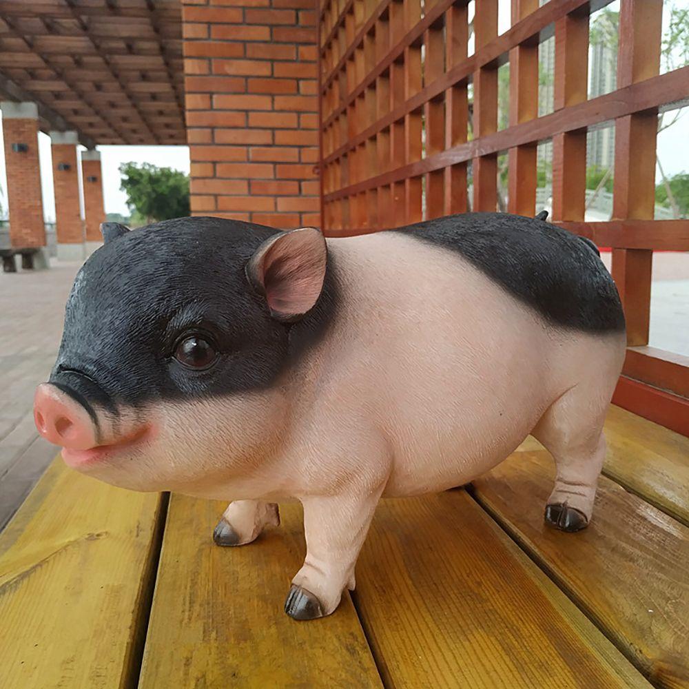Lawn Garden  Ornaments Animal Model Pink Piglet Sculpture Piggy Figurine Simulation Pig Statue