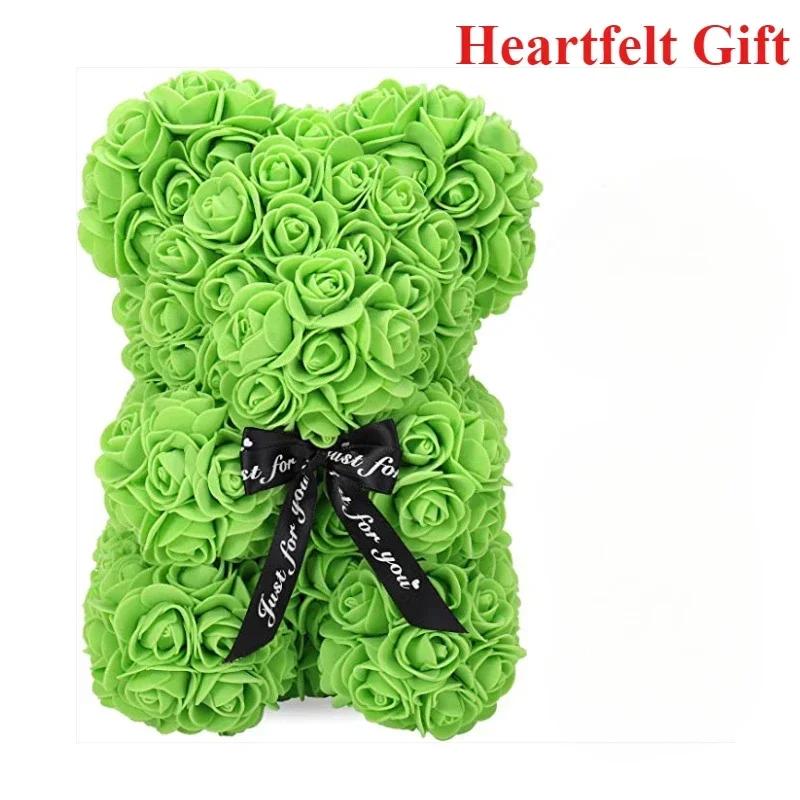 Valentine's Day Eternal Rose Teddy Bear Set - Artificial Flower Decor for Birthday, Anniversary & Romantic Gifts for Girlfriend