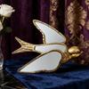 Resin Swallow Decorative Mirror Swallow-Shaped Vintage Handmade Ornament Wall Mirrors For Bathroom Bedroom Living Room