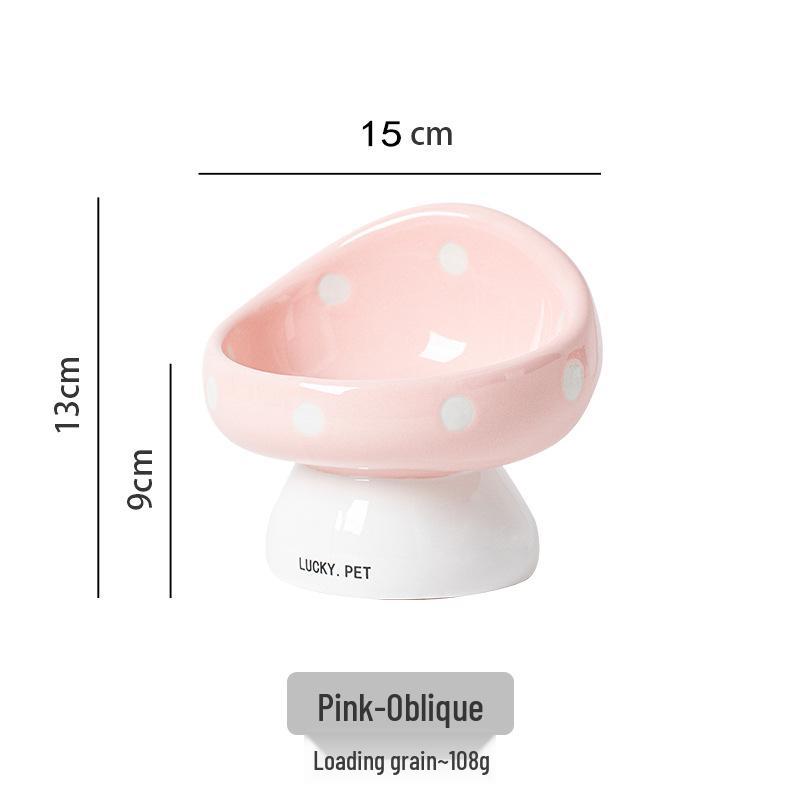 Ceramic Cat Bowl for Food & Water, Protects Cervical Vertebrae, Pet Feeding Basin for Cats & Dogs