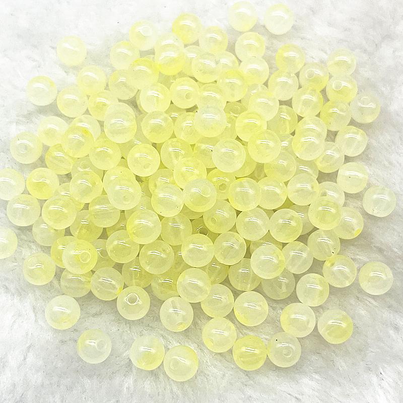 50pcs 8mm Double Color Imitation Jade Round Acrylic Beads Loose Spacer Beads Pattern for Jewelry Making DIY Bracelet Necklace
