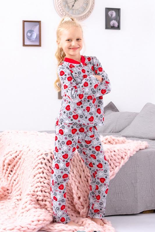 Girls’ Button-Up Pajama – Soft Fabric & Cute Prints, Demi-season, 6077-024-5 HC