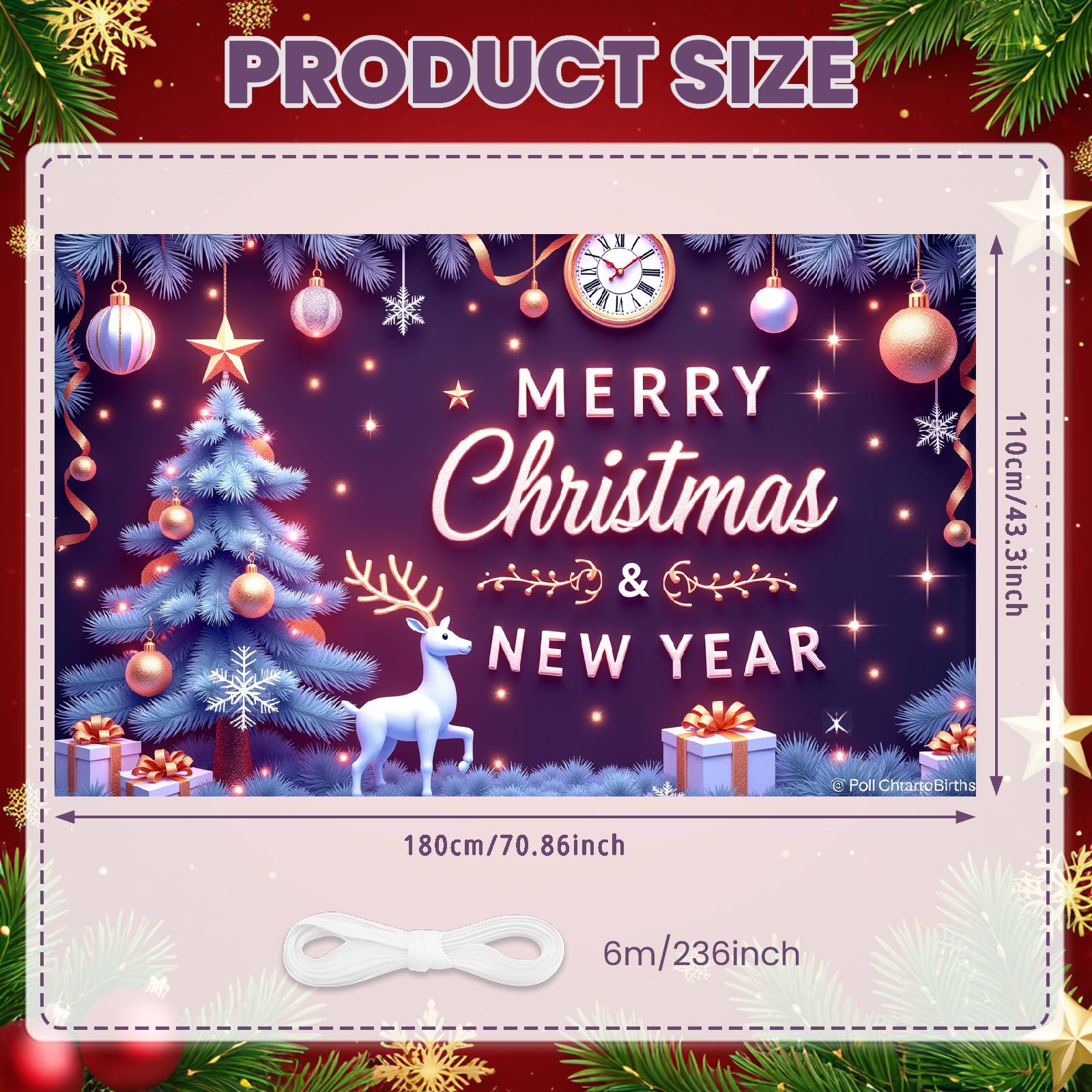 

Christmas Display Shiny Decorations Merry Christmas Banner Xmas Celebration Display Gift Boxes Xmas Backdrop For Family Reunion