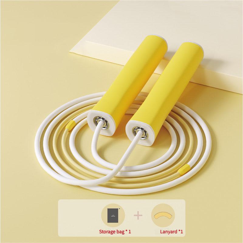 

Студенческая скакалка без запутывания, силиконовая ручка, скоростная скакалка с гладкими подшипниками для спортивных тренировок, фитнес-спорта, школьных занятий физкультурой жёлтый