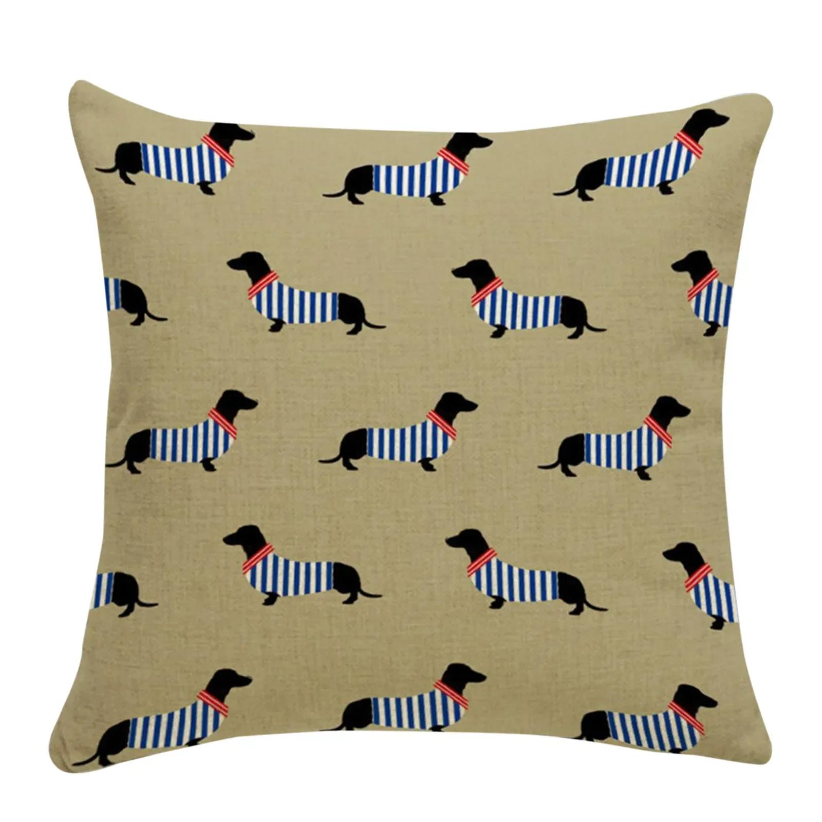 

Креативная милая наволочка с собакой, декоративная наволочка с животным, мультяшная наволочка с таксой, 45смx45см для автомобиля, дивана, дома 16x16Inch