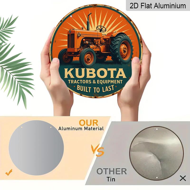 2D Flat 1pc, 8x8 In, Tractor-Themed Aluminum Metal Decorative Signs & Plaques - Farm & Vehicle Wall Decor Suitable for Bedrooms, Kitchens, Farm